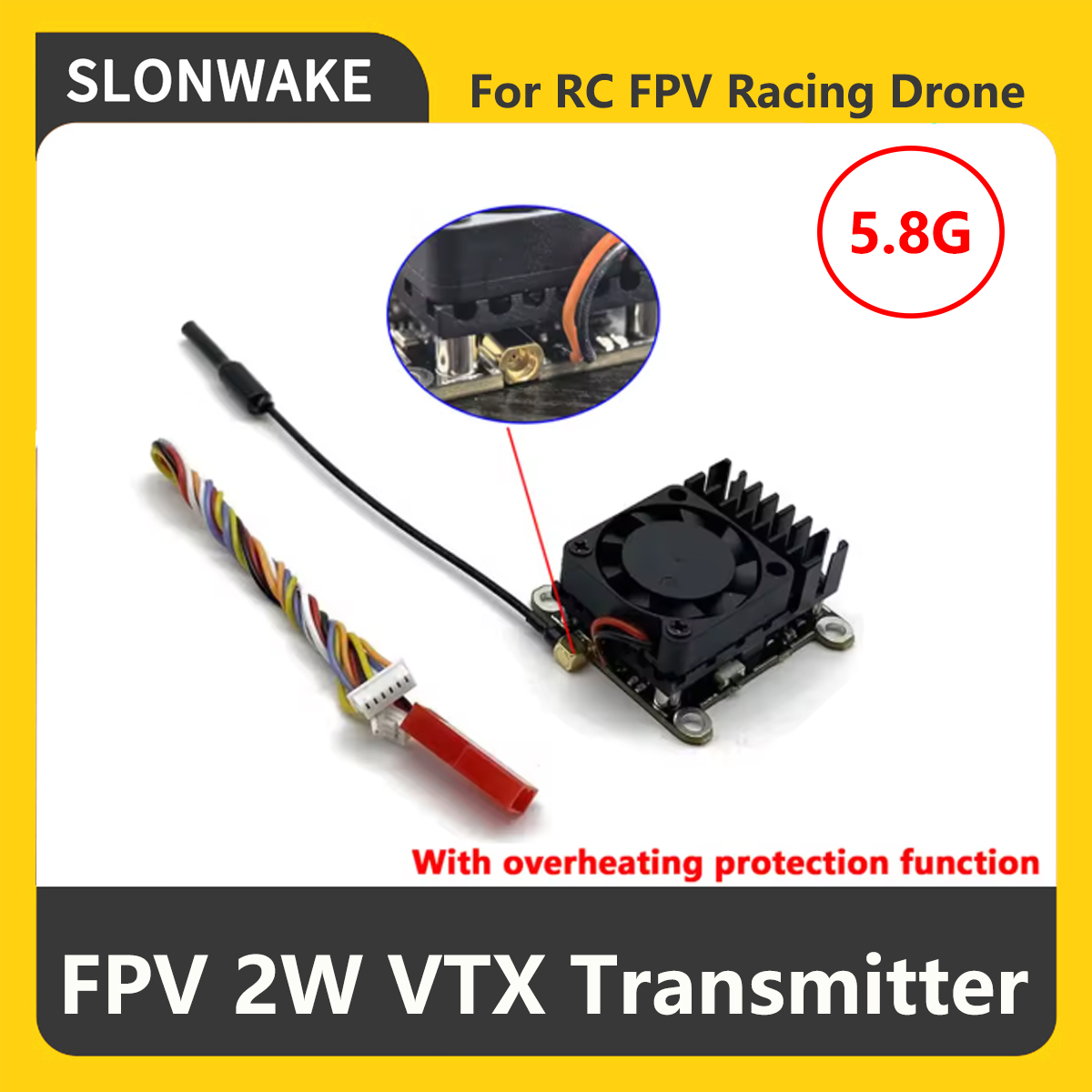 SLONWAKE 5.8G 2000mW FPV VTX T - огляд і ціна Drone Frame