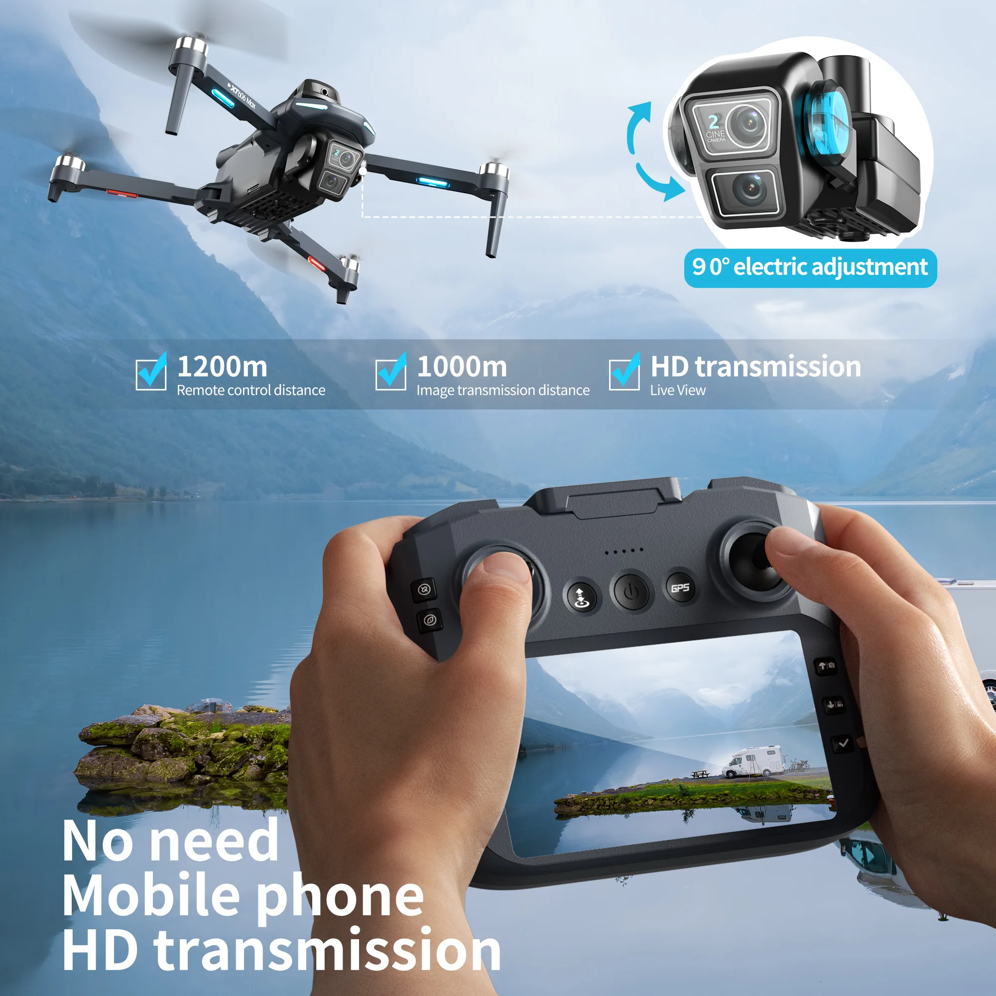 XT606 MAX GPS Drone 4k Profess - огляд і ціна Drone Gps Mount